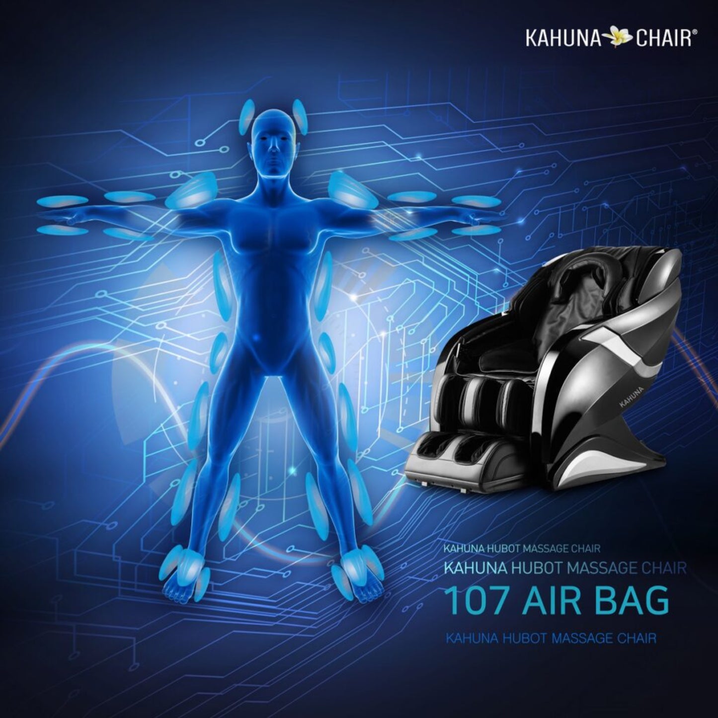 Kahuna Massage Chair 4D+@ HSL-Track Voice Recognition Zero-Gravity Full-Body Massage Chair, Tablet Remote Hubot4D (Champaign)