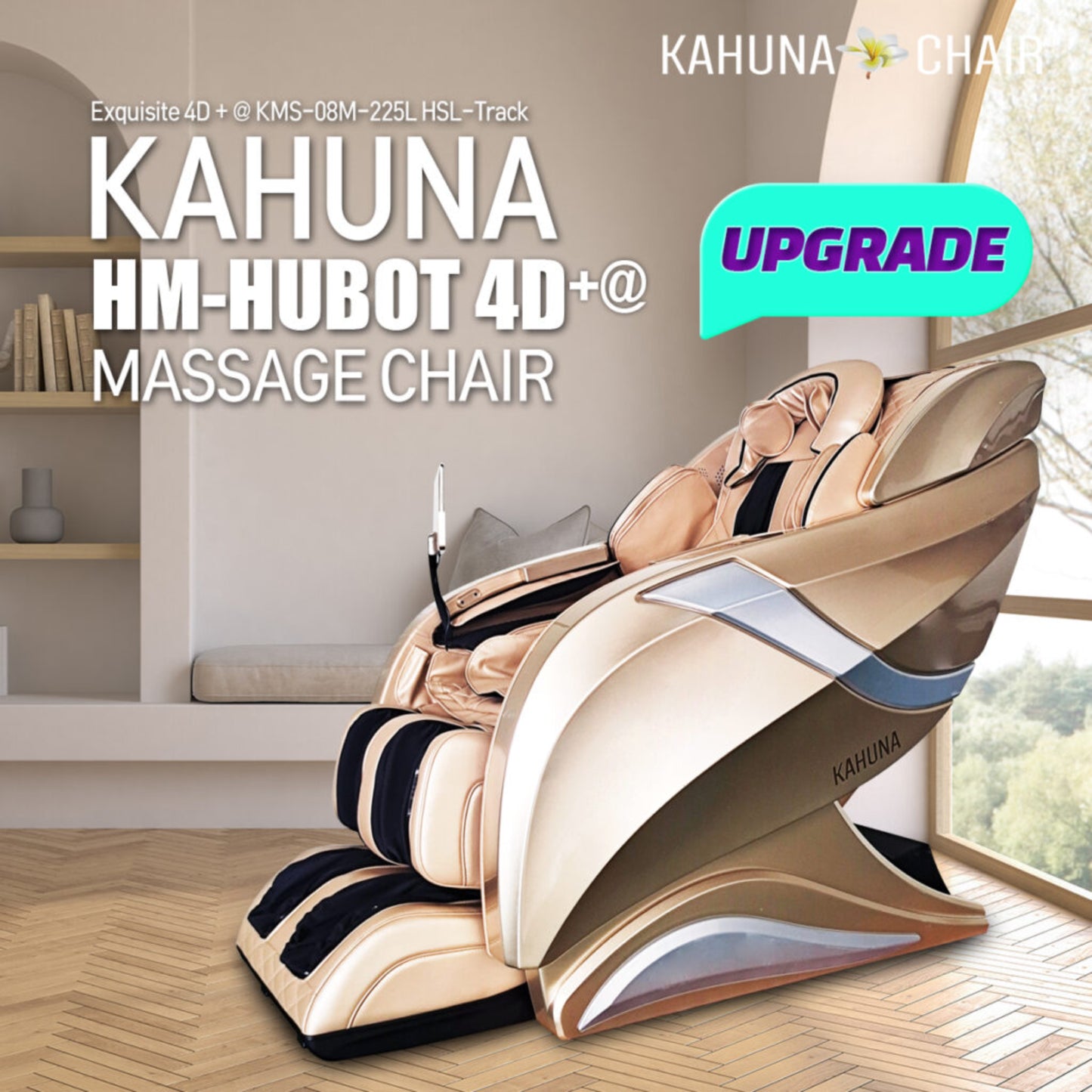 Kahuna Massage Chair 4D+@ HSL-Track Voice Recognition Zero-Gravity Full-Body Massage Chair, Tablet Remote Hubot4D (Champaign)